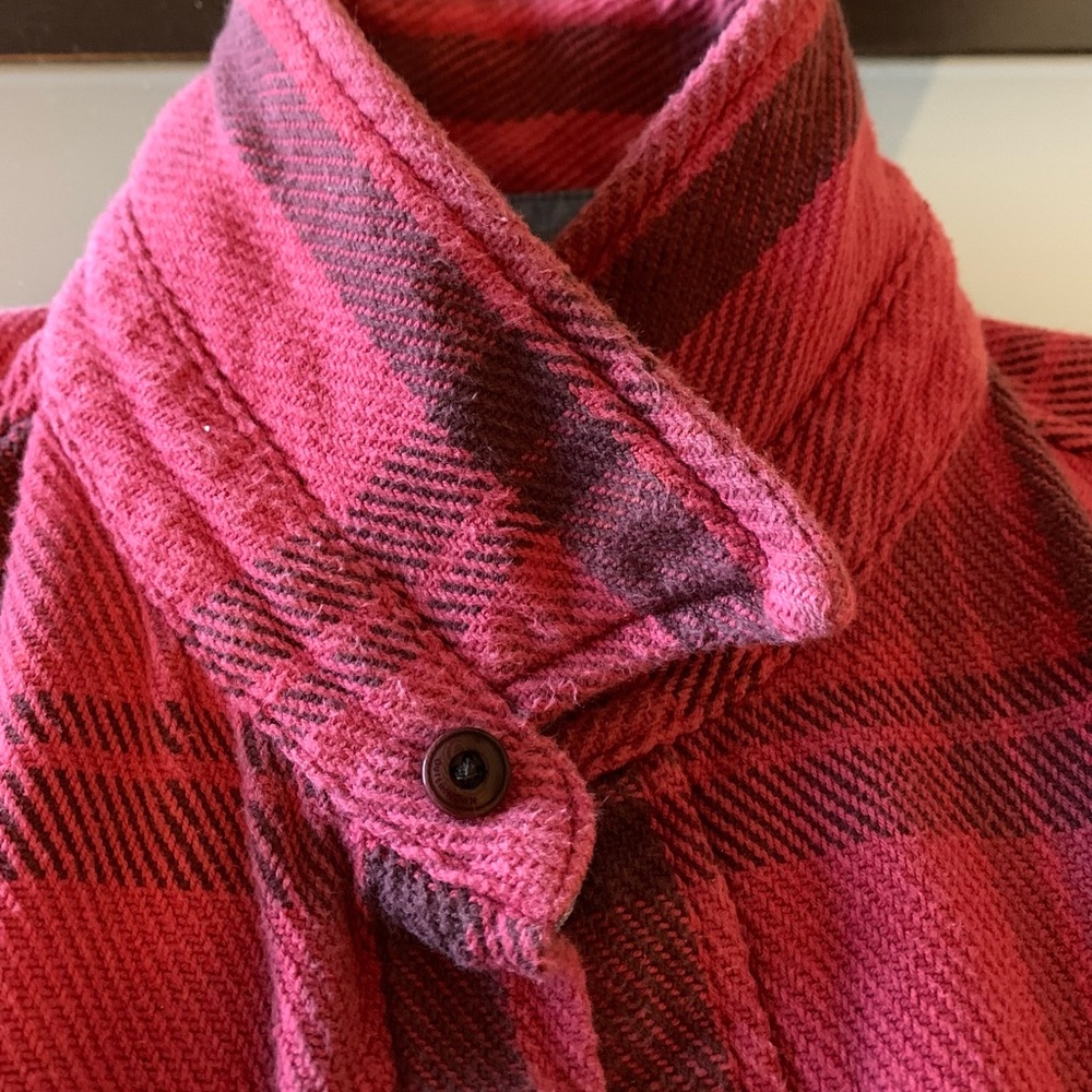 Outerknown Blanket Red Plaid Button-Up Shirt small